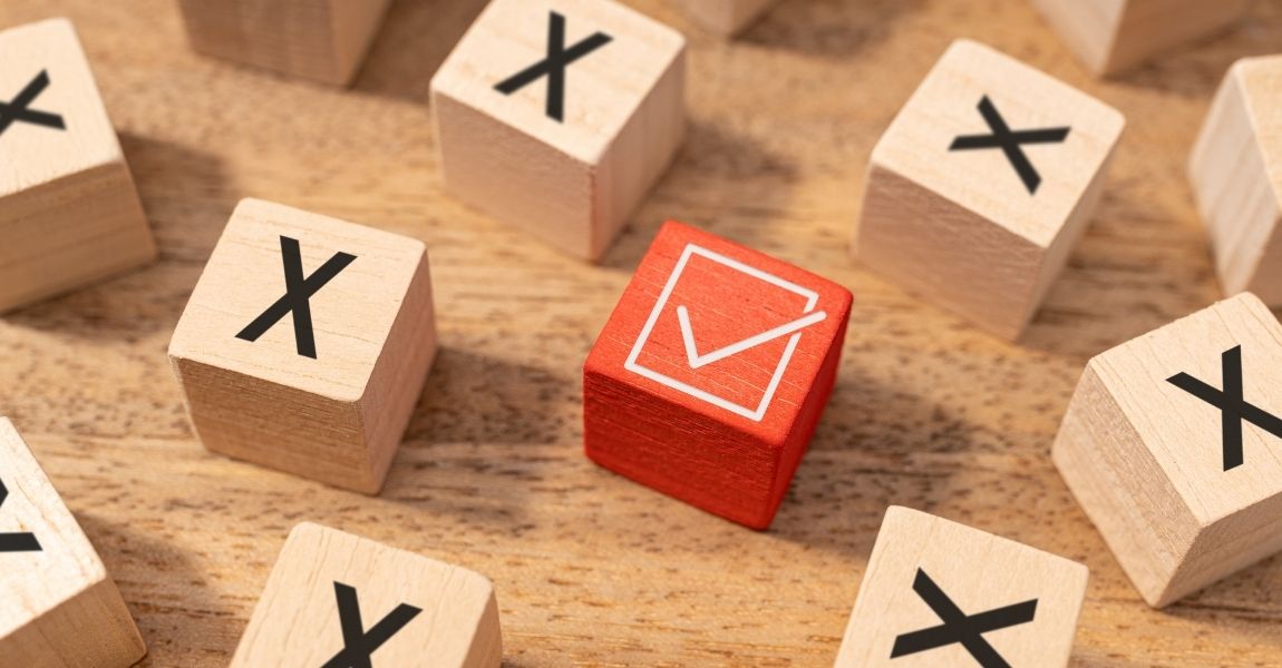 right and wrong decision concept