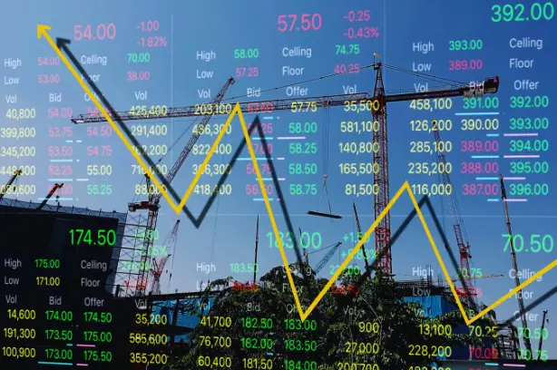 A stock market chart