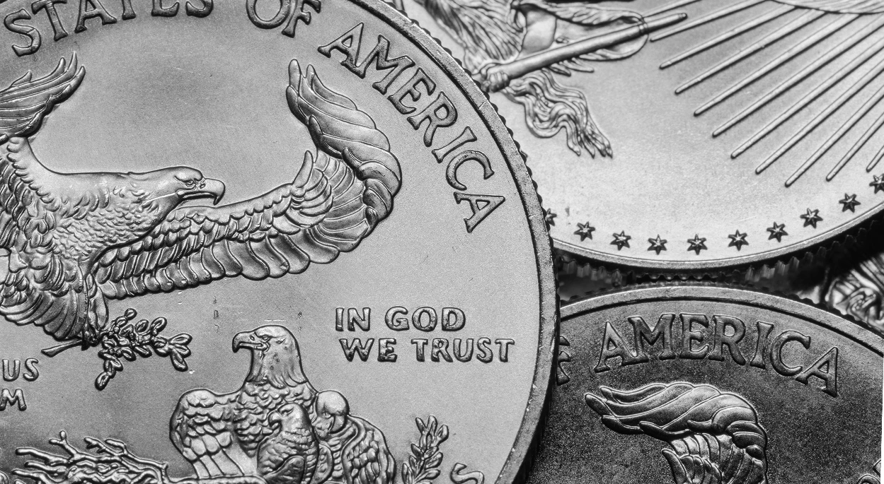 American silver aluminum coin