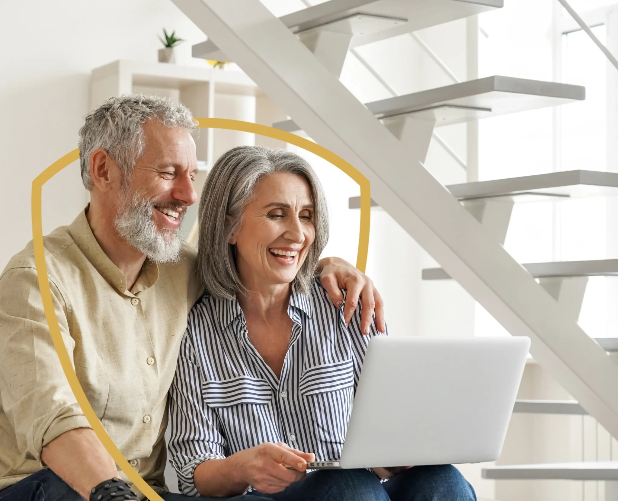 Old people are happy when they see something on a laptop