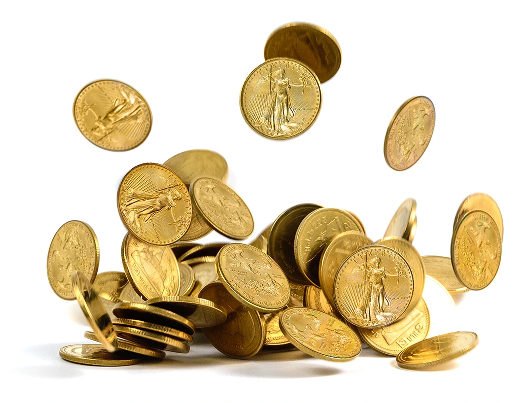 falling coins