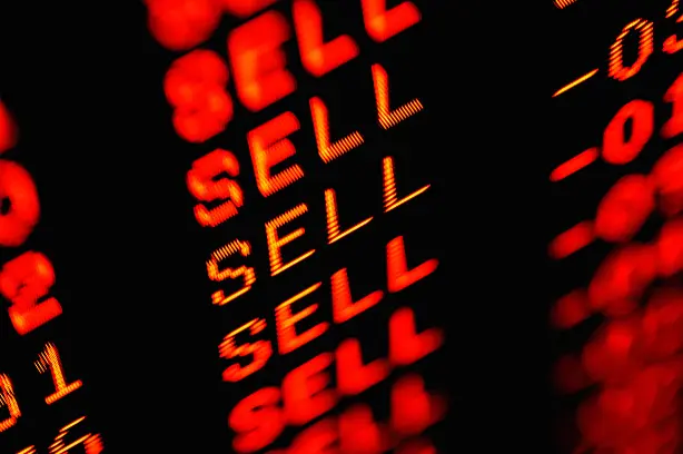 A Sell word in a stock market chart