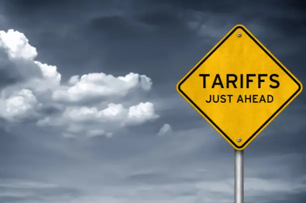 Tariffs Just Ahead sign