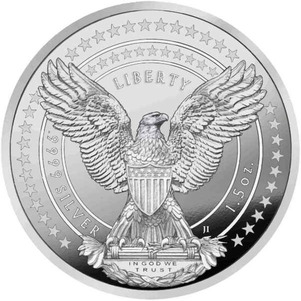 Silver Liberty Eagle Back