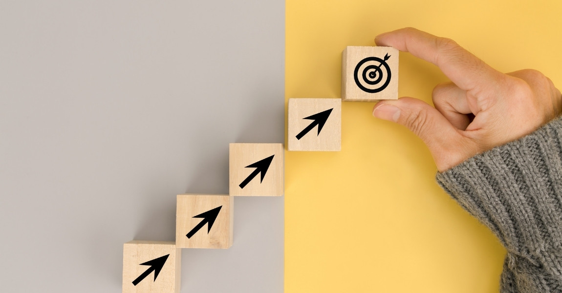 arrows pointing toward a goal