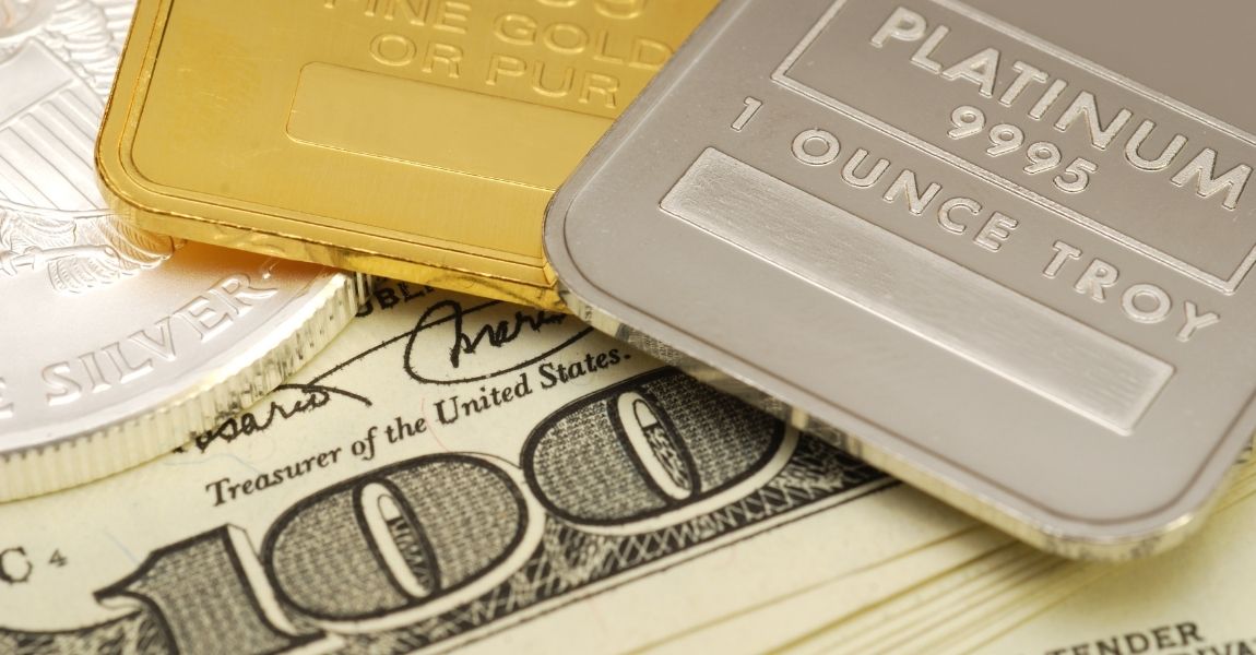 gold silver and platinum bars