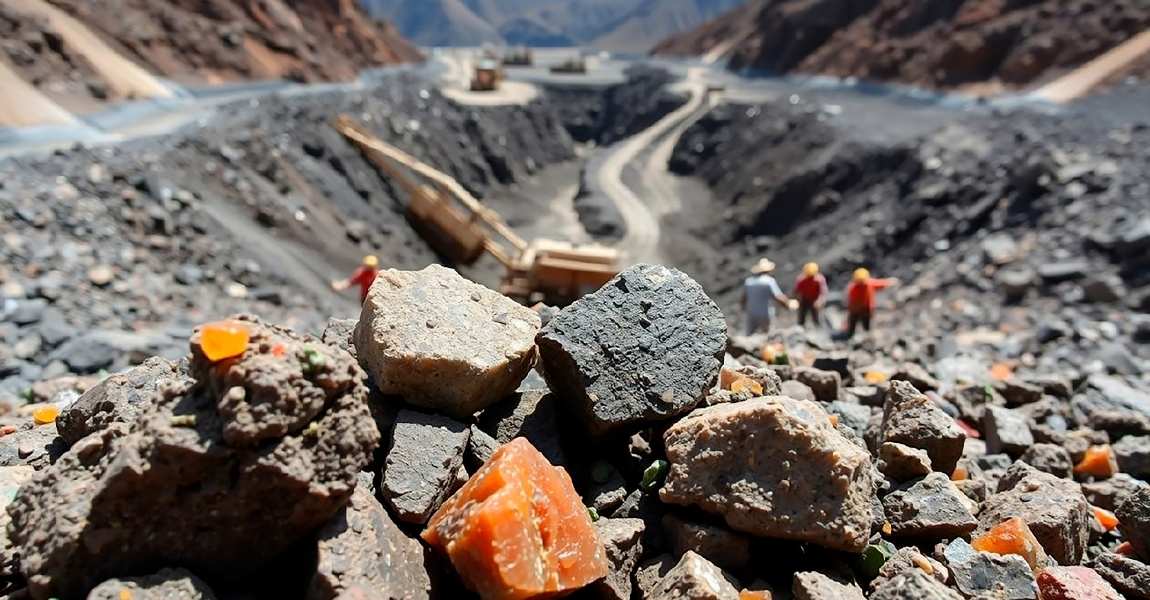 rare earth metals in a mine