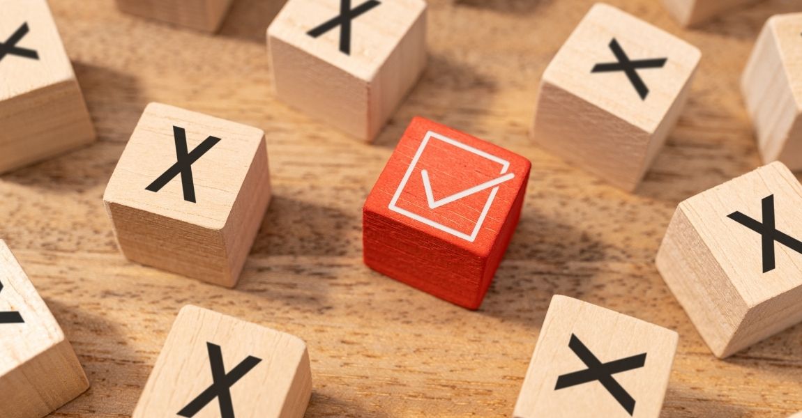 red check box surrounded with x box