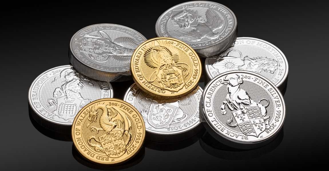 silver and gold coins
