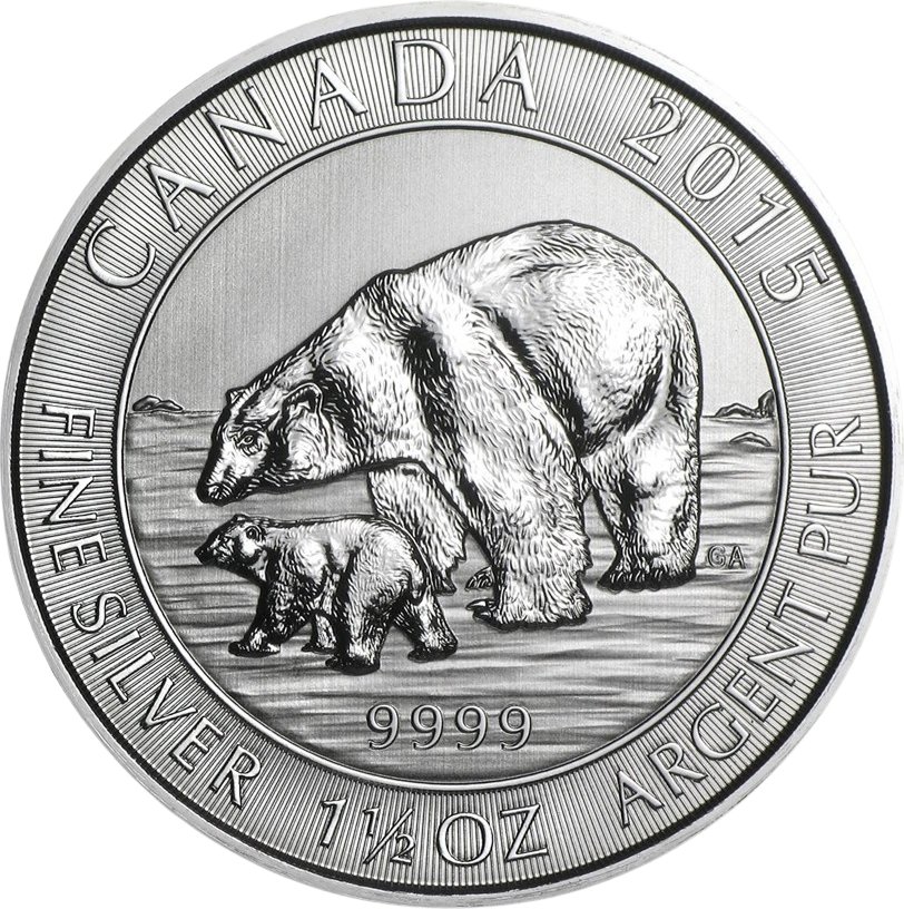 Silver Polar Bear and Cub back