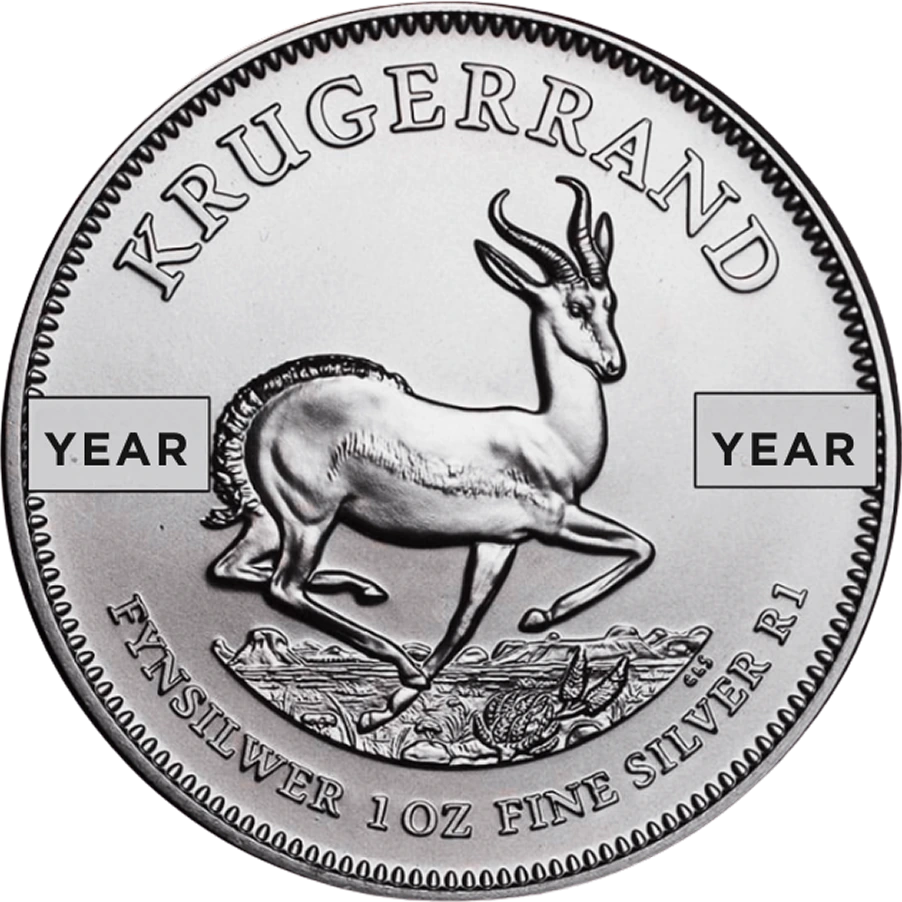 Silver South African Krugerrand back