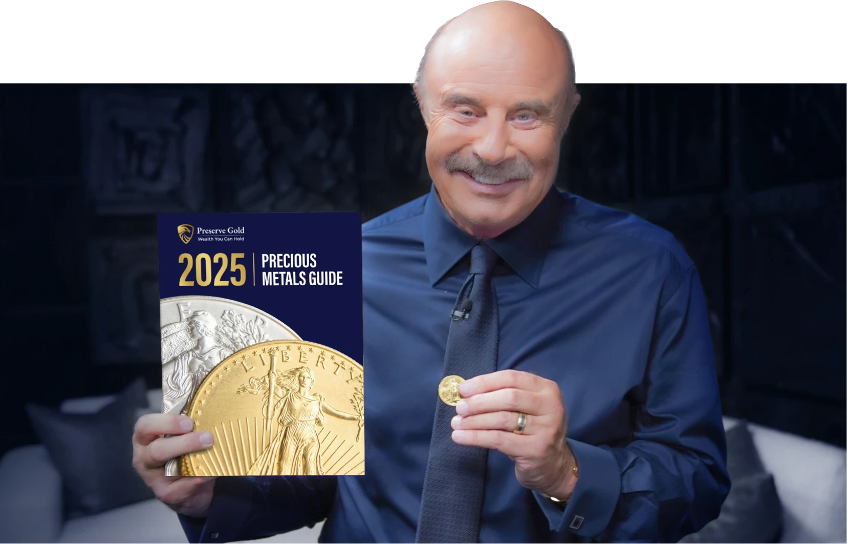 Dr. Phil holding Precious metal guide